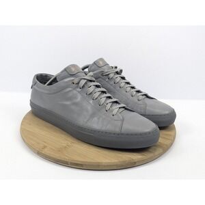 Mens 13 Goodman Brand Leather Shoes Gray Casual Sneakers Italy Minimalist